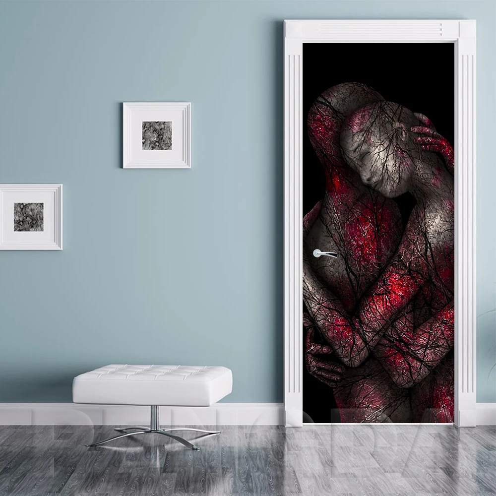 Самоклеющиеся двери в спальню художественные принты Картина абстрактный