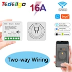 Мини 16A 10A Tuya Smart Wifi переключатель поддерживает связь с 2-мя способ Управление Модуль светильник переключатель вклвыкл переключатель работы с Alexa Google Home приложение Smart Life