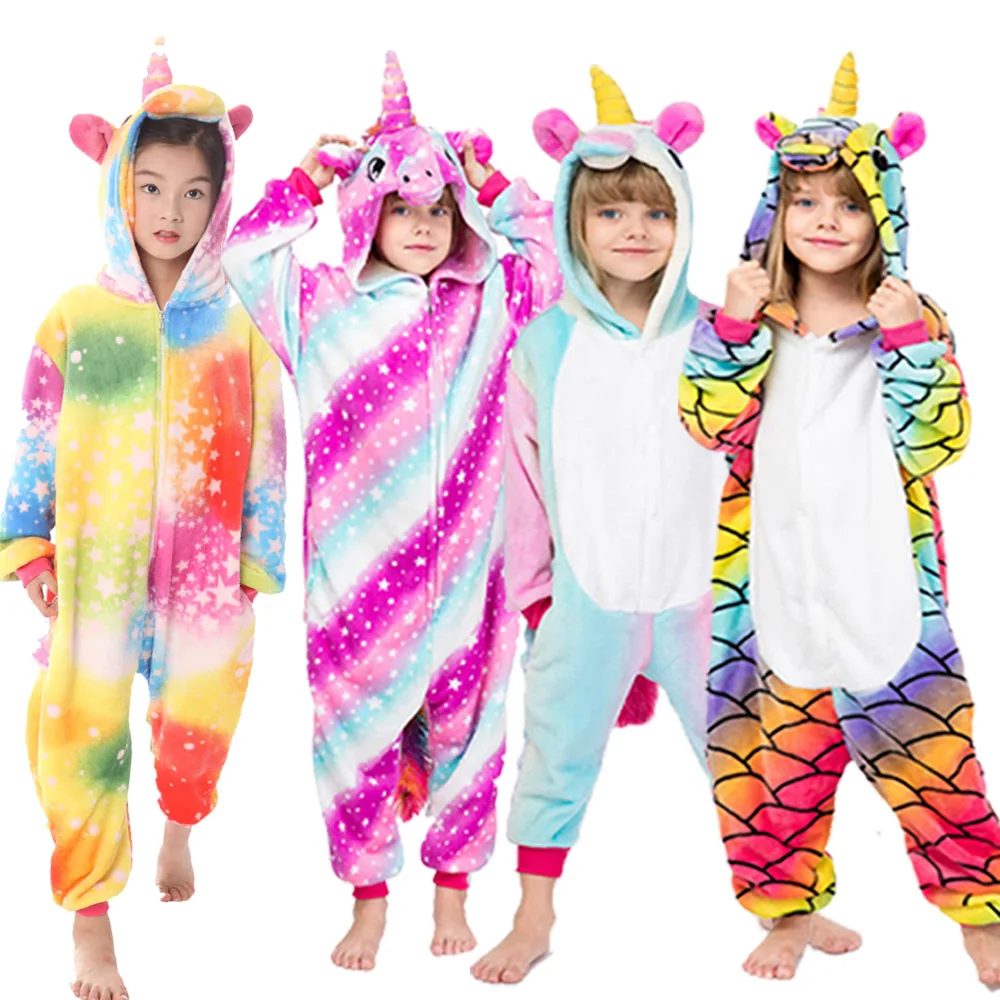 Пижама для мальчиков и девочек с мультяшными животными на Хэллоуин детей 4-12 лет
