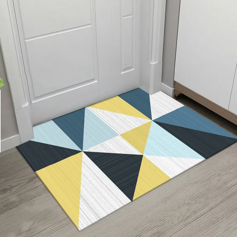 

Modern Geometric Printed Entrance Door Mat Anti Slip Home Deco Floor Mat in The Bathroom Mat Living Room Rug Kitchen Carpets