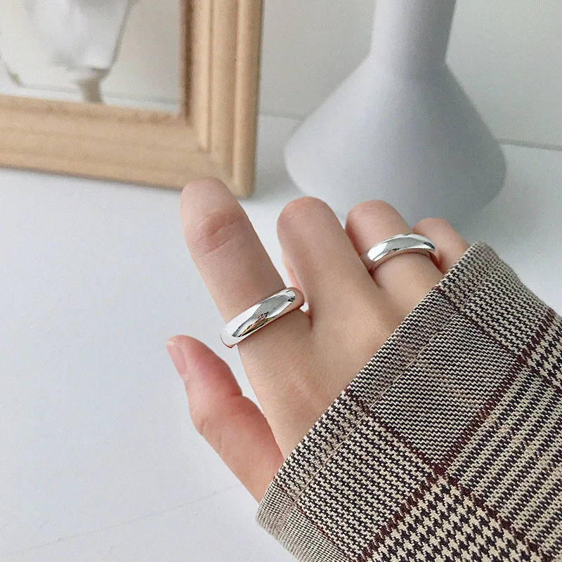 S'STEEL 990 стерлингового серебра Серебряные кольца для Для женщин Открытые Anillos De