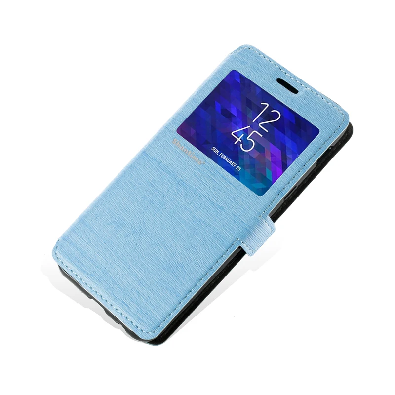 Light Blue Чехол для телефона из искусственной кожи для Umidigi F2 флип-чехол для Umidigi F2 Чехол-книжка с окошком для просмотра Мягкий ТПУ силиконовый чехол-накладка - Цвет: Light Blue