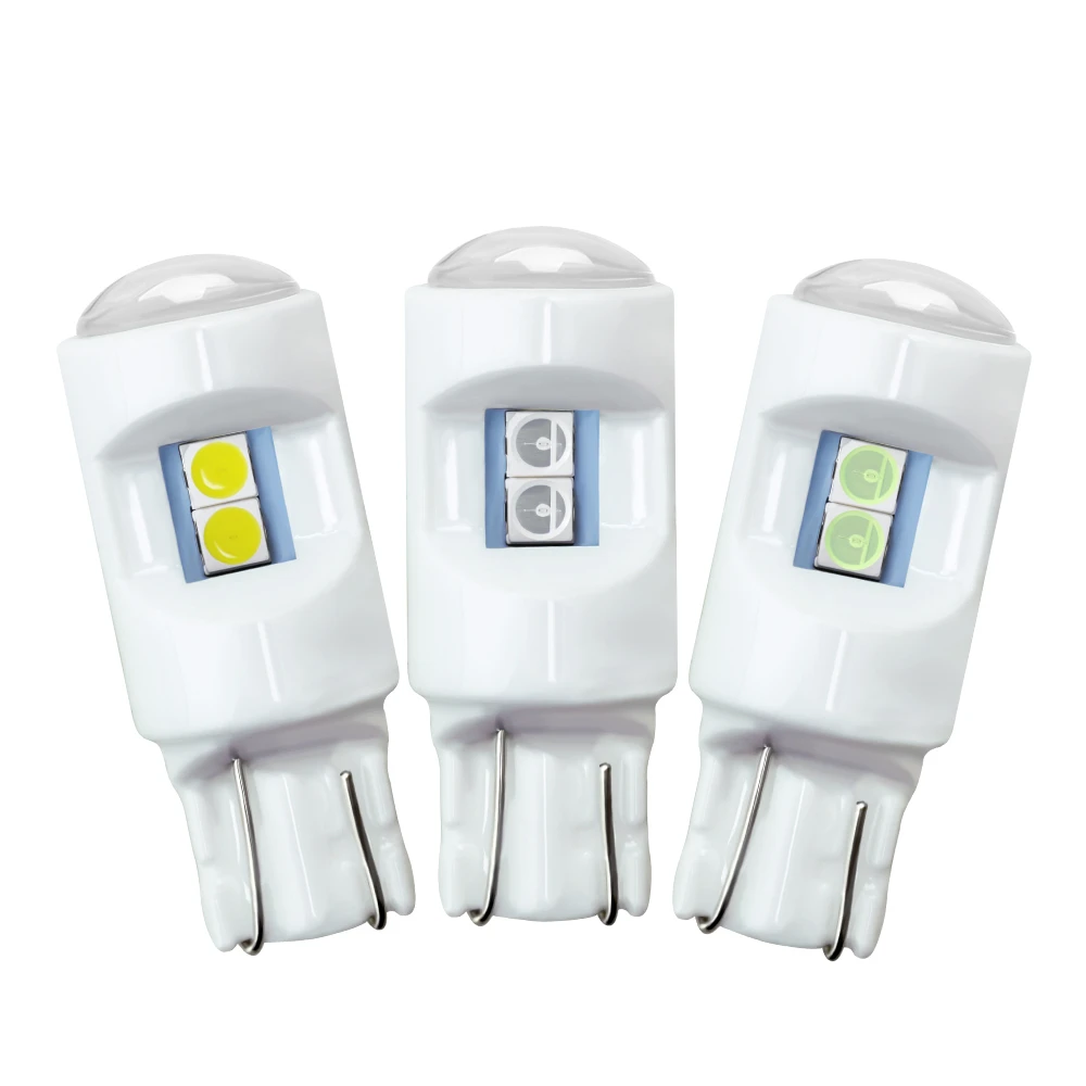 2X 3030 6 smd 12В светодиодный для T10 W5W 194 Автомобильный лампочки Canbus Керамика сторона