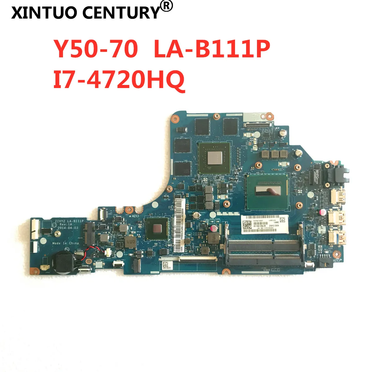 

Free Shipping New ZIVY2 LA-B111P Laptop motherboard for Lenovo Y50-70 original mainboard I7-4720HQ/4710HQ GTX960M 100% tested
