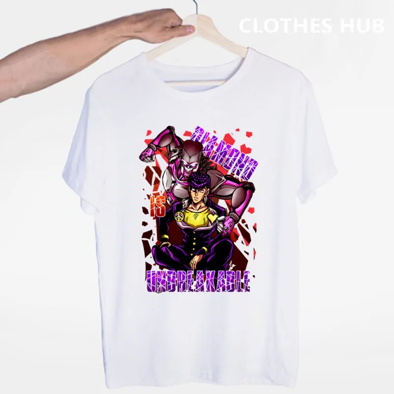 JoJo необычные приключения, забавные футболки для мужчин/женщин, японская футболка с аниме-принтом, повседневная футболка Jojo, хип-хоп топы, футболки для мужчин/женщин - Цвет: Красный