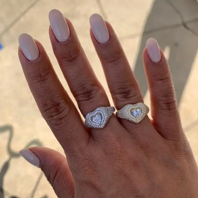 Позолоченные Модные трендовые кольца с микро-ПАВЕ полная Искрящаяся форма