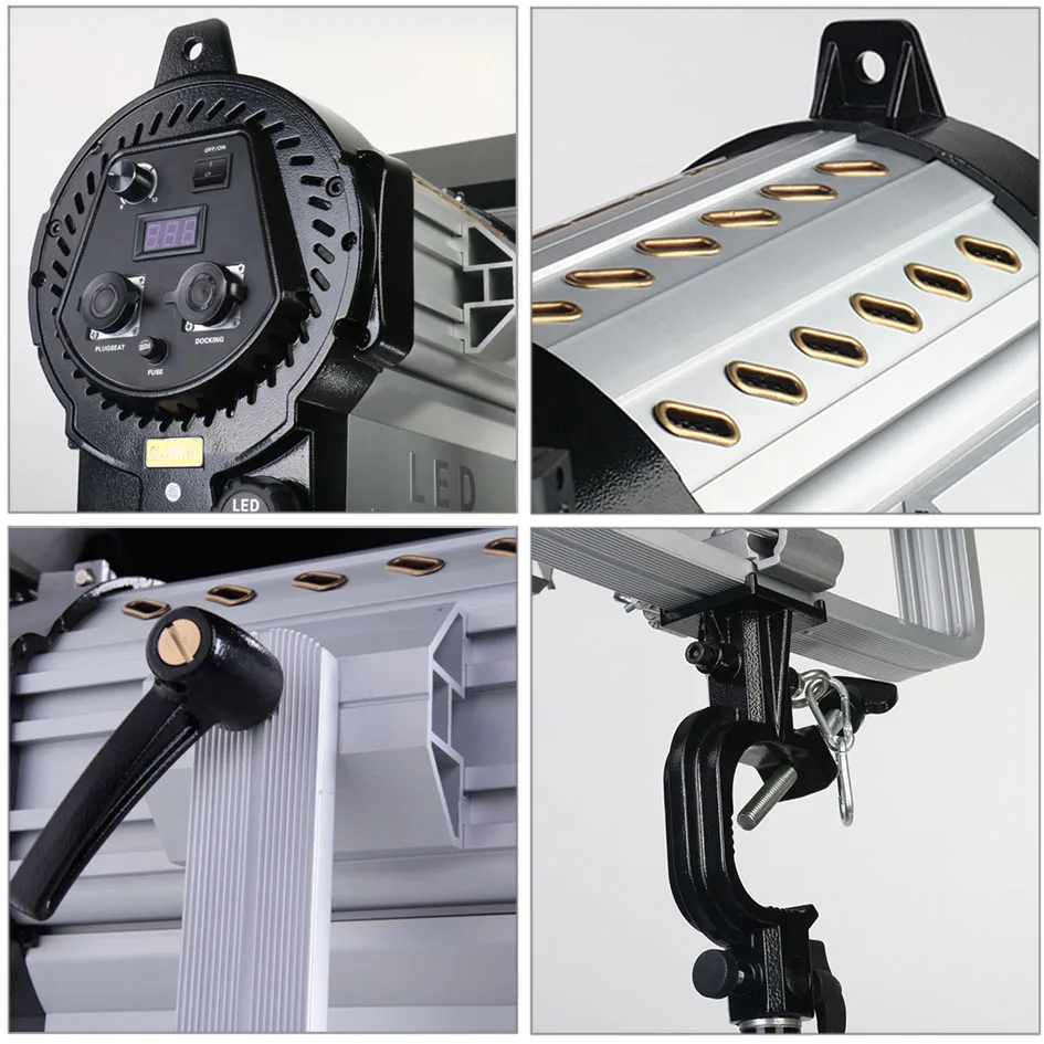 ALUMOTECH C-standsX3+ 3 шт. 2000WS светодиодный Fresnel затемнение фокусировка Светодиодный прожектор и комплект для видеостудии фотография лампа поддержка