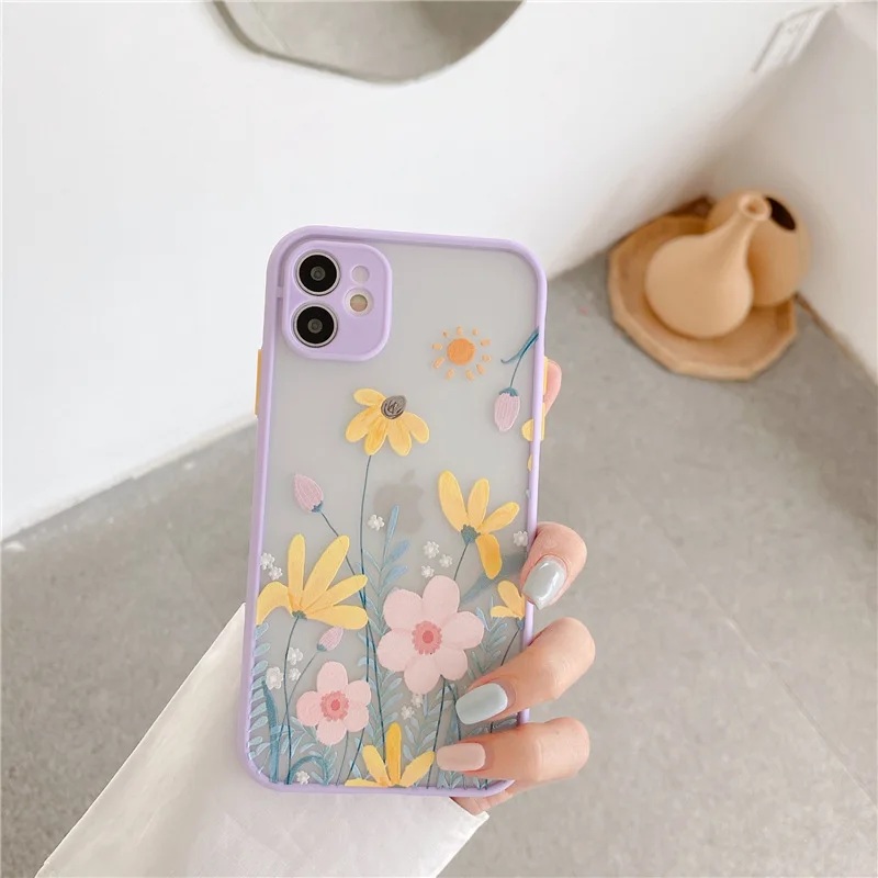 Силиконовый чехол с цветочным рисунком для iPhone 11 11pro Max прозрачный мягкий 8 7 Plus X XS