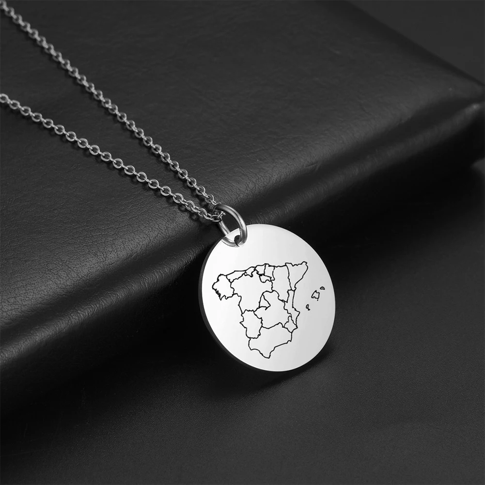 Fishhook Испания карта ожерелье розовое золото цвет нержавеющая сталь для испанских