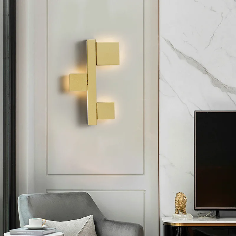 

Modern simple LED wall lamp Nordic warm corridor living room bedroom study bedside creative personality can rotate the lamp