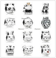 authentic 925 sterling silver cat cute dog remarkable rabbit cow charm bead fit pandora bracelet necklace jewelry