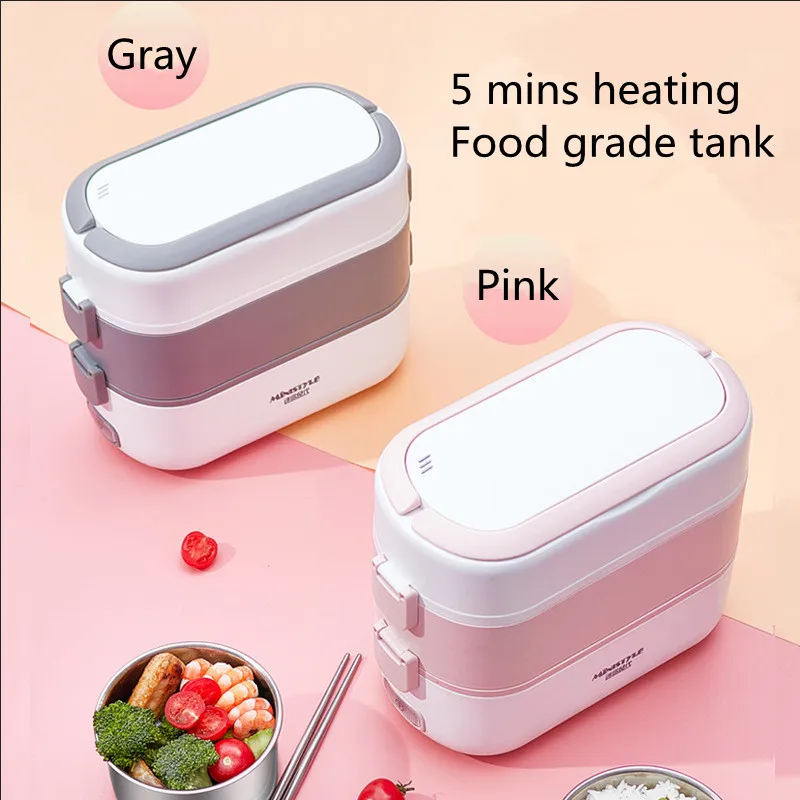 Electric Heating Lunch Box Mini Soup Stew Pot Rice Cooker Ceramic Meal Container Bento Lunchbox Porridge Food Warmer Heater