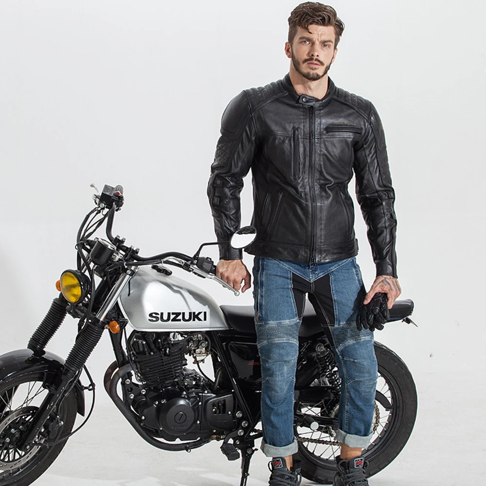 Мотоциклетная ретро куртка из воловьей кожи одежда для мотогонок мужской
