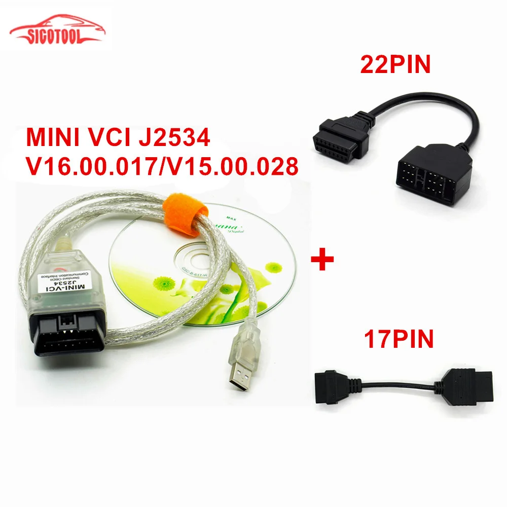 Новый мини VCI для OBD2 автомобильный диагностический кабель Mini J2534 FTDI FT232RL TIS Techstream