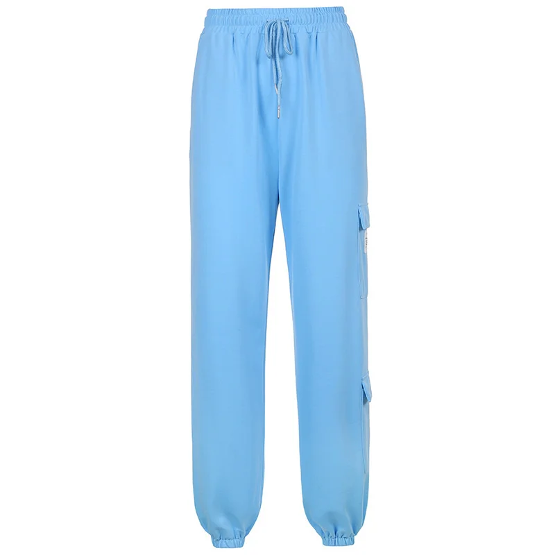 

Fashion basic pocket sports drawstring Leggings women's 2021 summer new pants