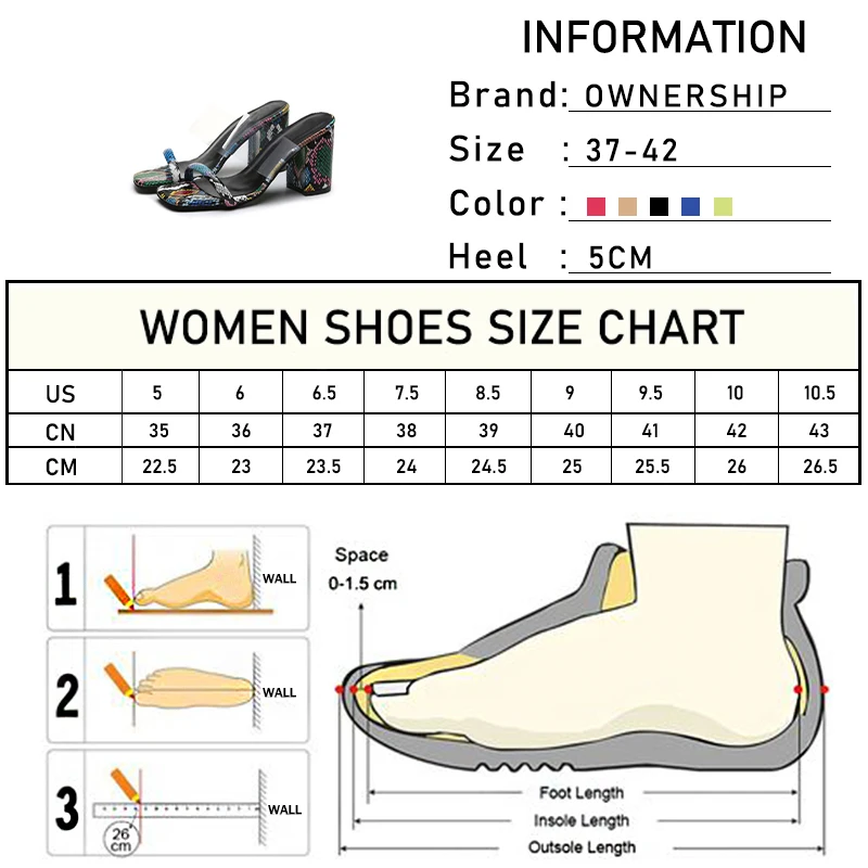 

Women Transparent Slippers Women's Square Toe Slides 2021 Ladies Sexy Thick Heel Shoes Female Summer Outdoor Pumps Plus Size