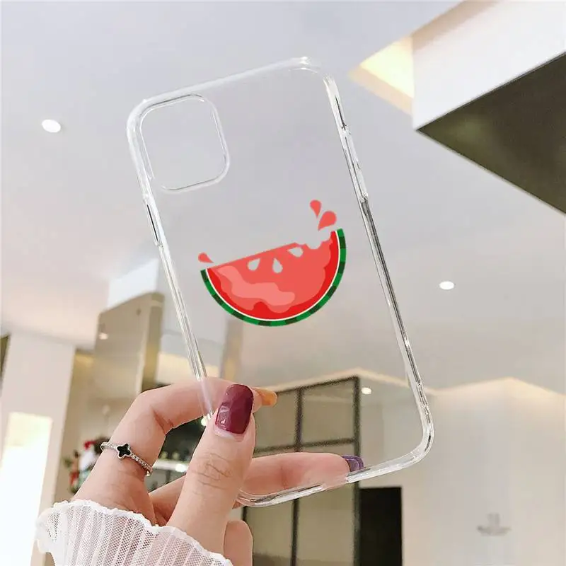 

Summer fruit watermelon Phone Case Transparent for iPhone 6 7 8 11 12 s mini pro X XS XR MAX Plus SE cover funda