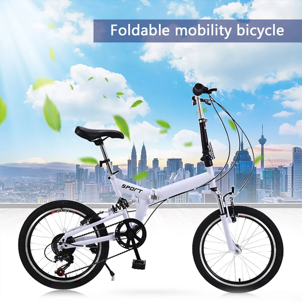 Складной велосипед 20 дюймов 6 скоростей дорожный детский горный портативный