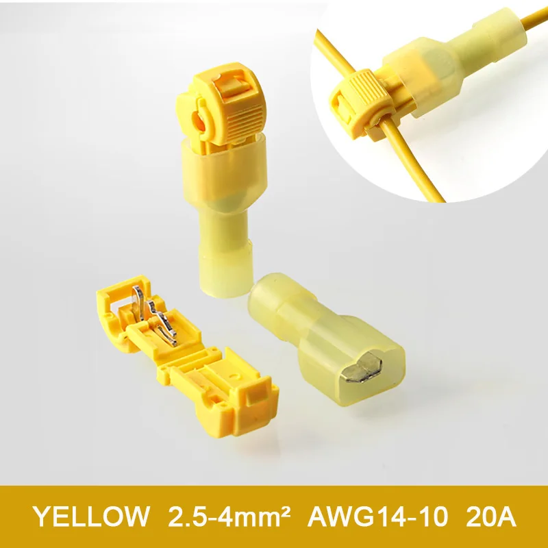 Соединитель для проводов 30 шт. Т-образный самозачистный быстроразъемный