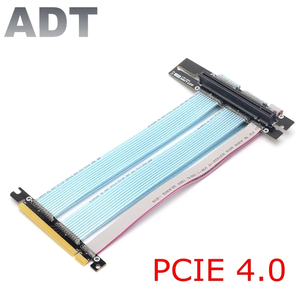 ADT PCI-E 4.0 x16 Graphics Video Card Vertical Extension Cable Adapter Extender PCIe 16x Compatible with ATX Mid-tower Chassis