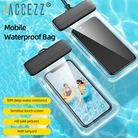 accezz ipx8 universal waterproof phone case cell phone bag for iphone xiaomi samsung huawei diving surfing swimming cover 7inch