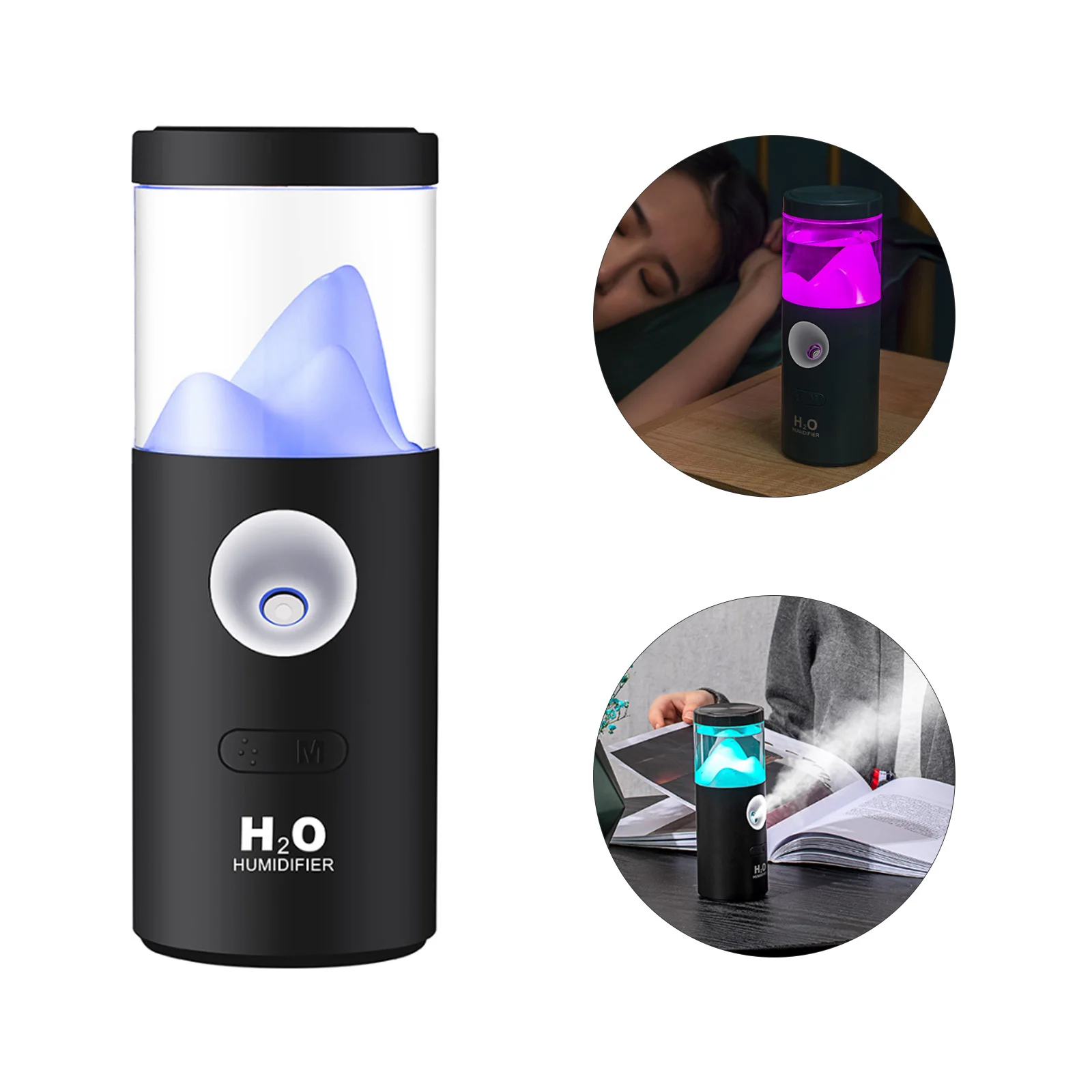 

220ML Mini Auto Air Humidifier USB Car Home Office Mute Moisturizing Nano Water Mist Self Rotating Fogger With LED Warm Light