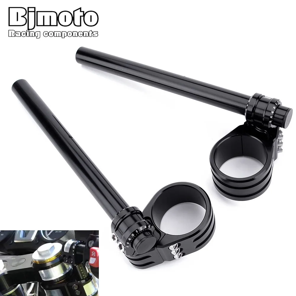 

1Pair 55mm Motorcycle Handlebar CNC Aluminum Adjustable Clip-On Handle bar For BMW R NINE T 2014-2019 Clip On Fork Handle Bar