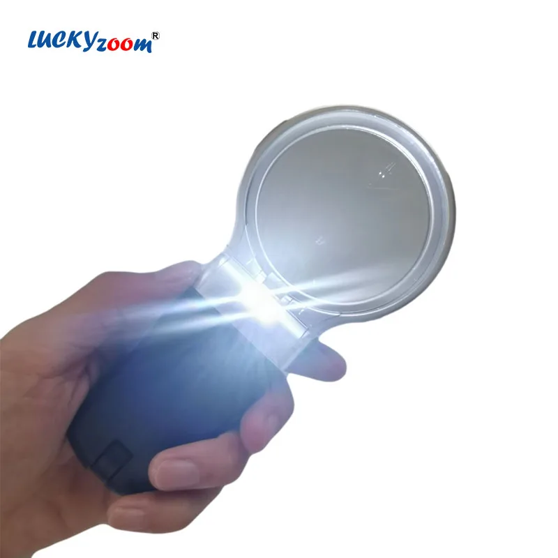 Ручной Лупа с светодиодный светильник 3X складное увеличительное стекло