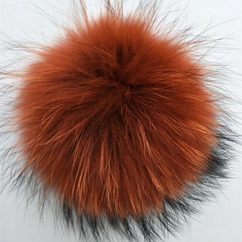 Меховые помпоны 13 15 см из меха енота норки натурального для вязаных шапок сумок