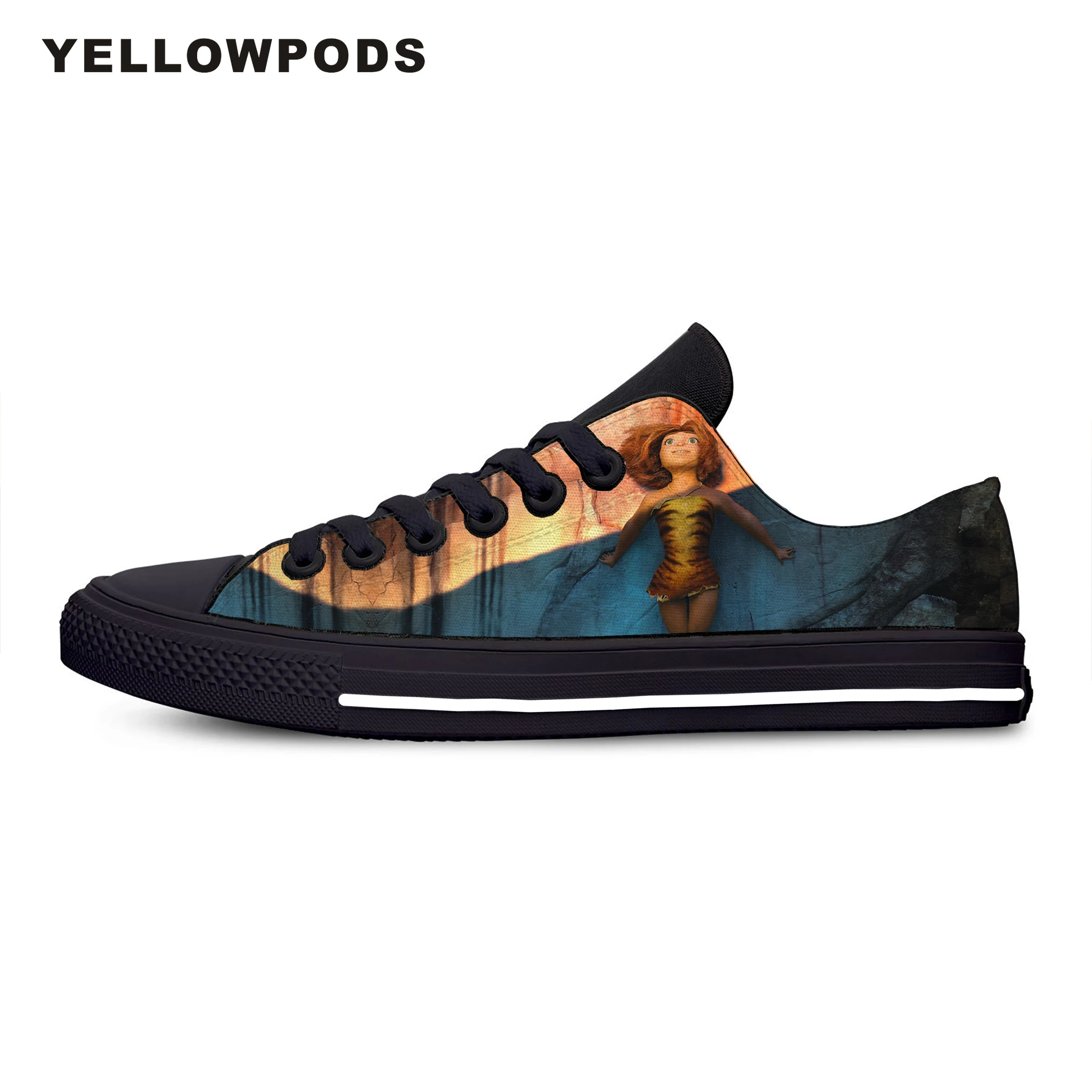 

Flats Classic Canvas Shoes Hot Beautiful Vogue Handiness Funny Movie The Croods Women Woman Black Flats Casual Fashion Shoes