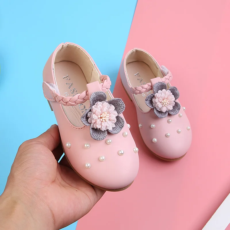 

2019 spring new children's princess shoes flowers soft bottom small shoes little girls children's shoes single shoes
