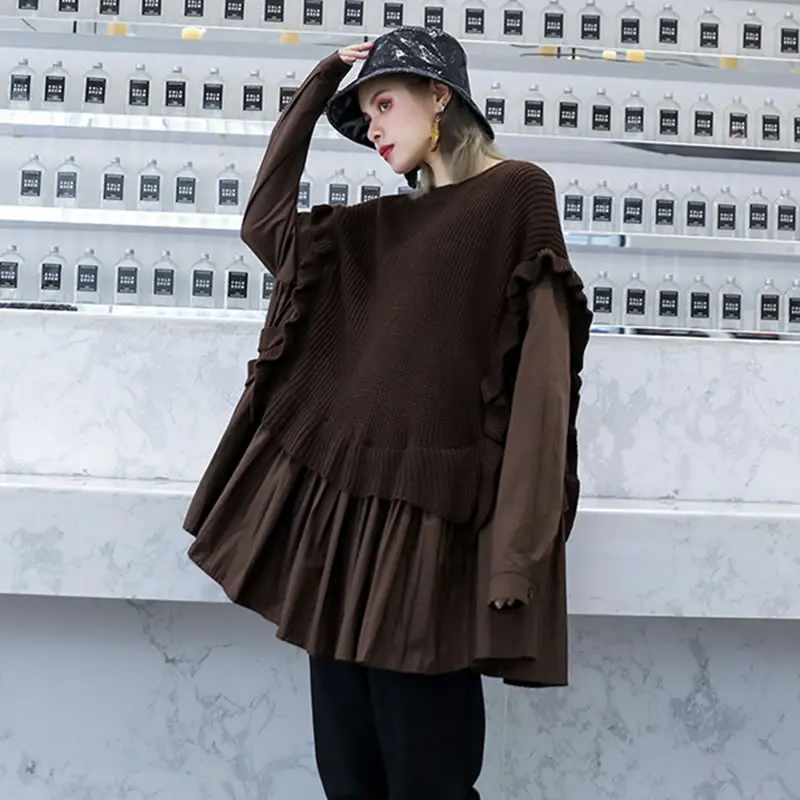 XITAO вязаный плиссированный свитер женская одежда 2019 пуловер элегантный из кусков