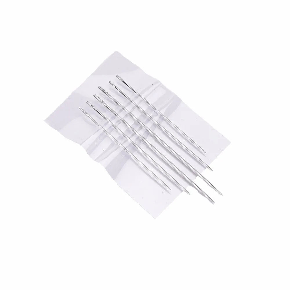 6 шт./компл. серебро нитки для шитья кожи швейные иглы кожаного изделия ручной