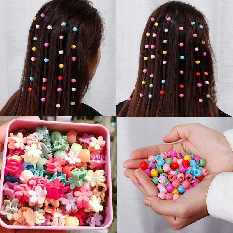 

2021 New Women Girls Colorful Small Hair Ornament Clips Headband Hairpins Sweet Hair Styles Ponytail Holder Hair Accessories Set