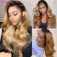 body wave lace front wig 13x4 transparent lace wigs for women human hair 1b27 ombre honey blonde lace front wigs jazz star