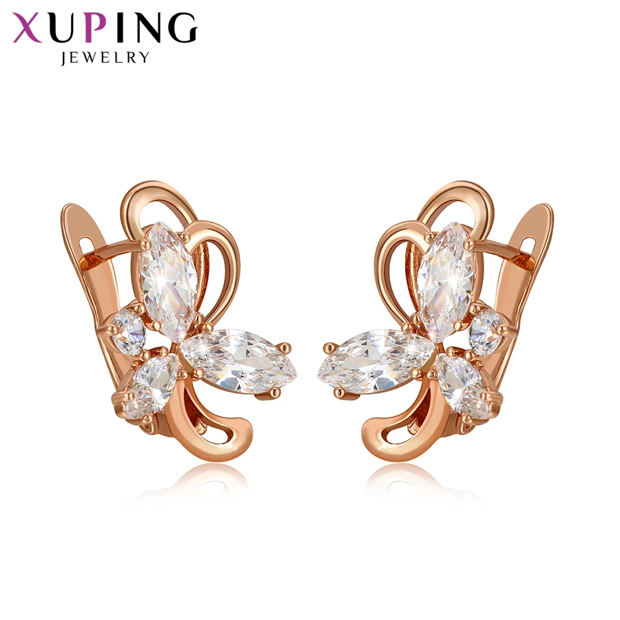 Xuping винтажные специальные популярные серьги с покрытием из розового золота