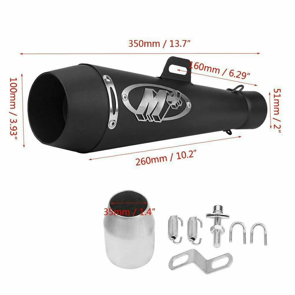 

New Motorcycle Exhaust Muffler Pipe with DB Killer Slip On Exhaust 51mm Black FA