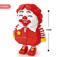 fat clown mcdonalds ronald figures micro diamond block cartoon building bricks assemble bricks joker model nanobricks toys