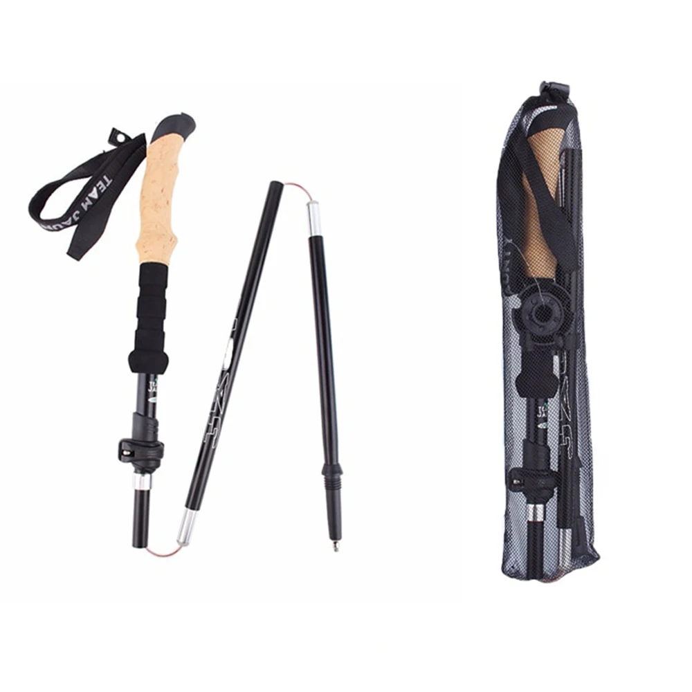 

2pcs Hiking Walking Sticks Carbon Fiber Trekking Pole Ultralight Camping Foldable Nordic Walking Pole Telescopic Crutches X372D