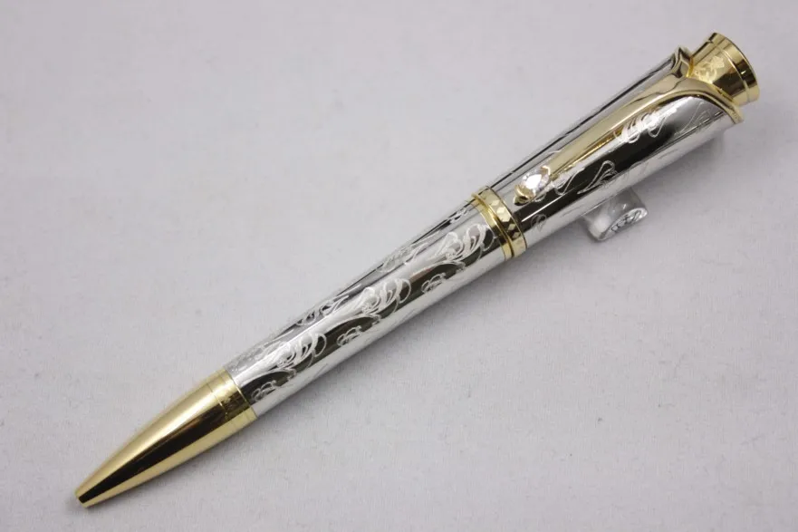 

Luxury MB Princess of Monaco Grace Kelly Silver carving Silver Gold Clip pen school office supplies