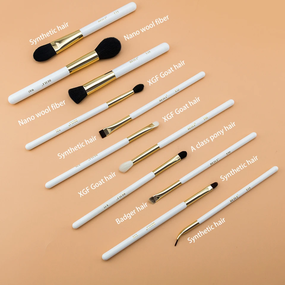 BEILI белые Профессиональные кисти для макияжа смешивание теней век румян контура