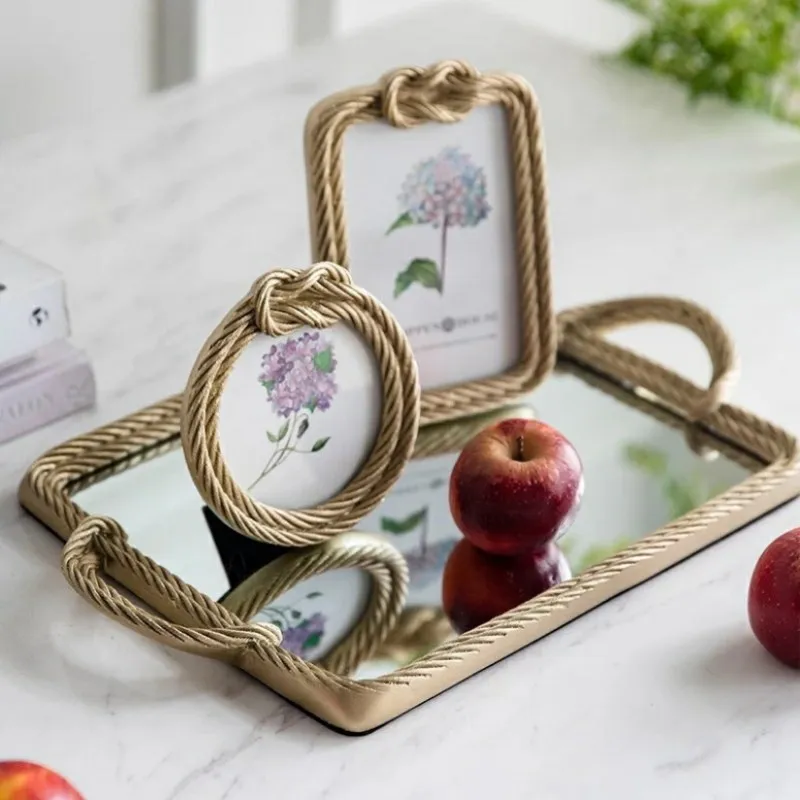 Домашняя настенная фоторамка из смолы пеньковой веревки в стиле ретро