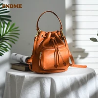 pndme original designer natural genuine leather ladies cute small handbag outdoor party soft cowhide womens wrist messenger bag