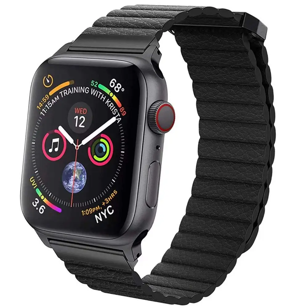 Регулируемый магнитный ремешок из натуральной кожи для apple watch 4, 1, 2, 3, 42 мм, 38 мм, ремешок, застежка на браслет, петля для iwatch 4