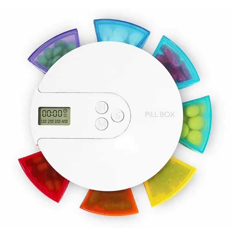 Портативный электронный органайзер для таблеток с 7 отделениями|Коробки и ящики