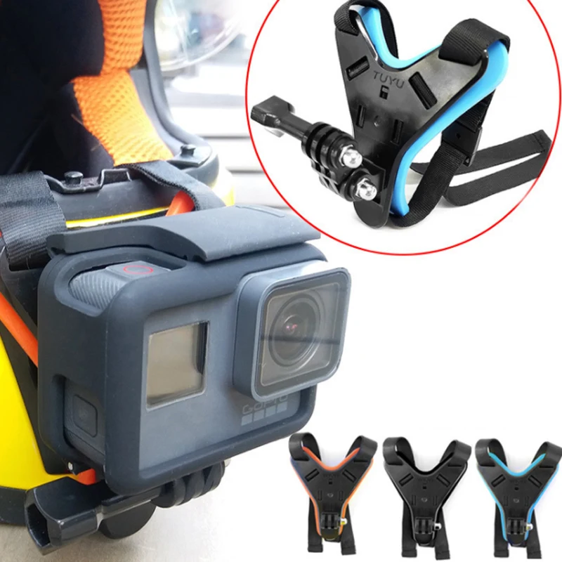 Регулируемый мотоциклетный шлем подбородок крепление для GoPro держатель камеры набор портативный strongнагрузка емкость легкий легко установить фиксированный