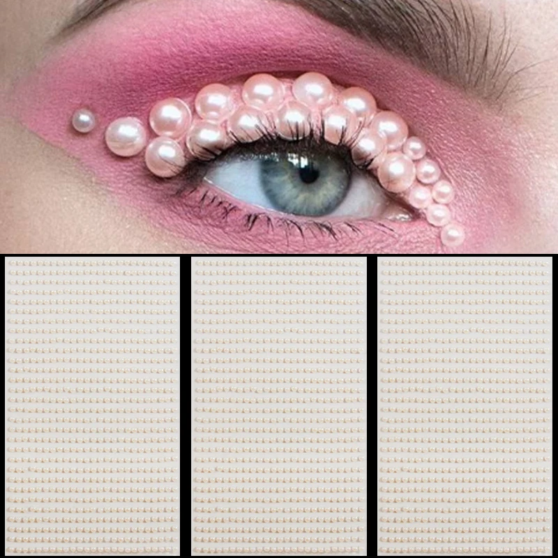 Глаза для лица белый макияж жемчужные наклейки временная татуировка фестиваль