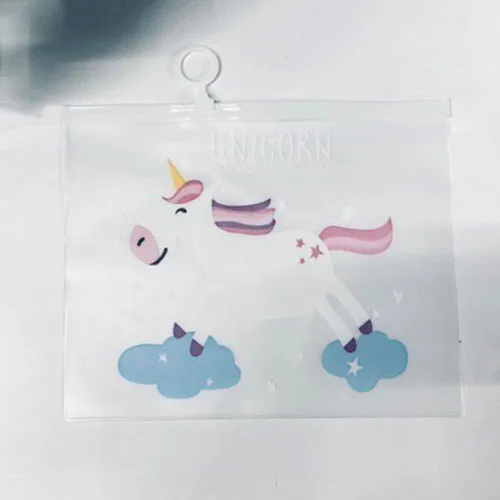 

Women's Travel Organizer Bag Transparent PVC Toiletry Bag Waterproof Portable Plastic Cartoon Unicorn Zip Bag Cosmetic Bag