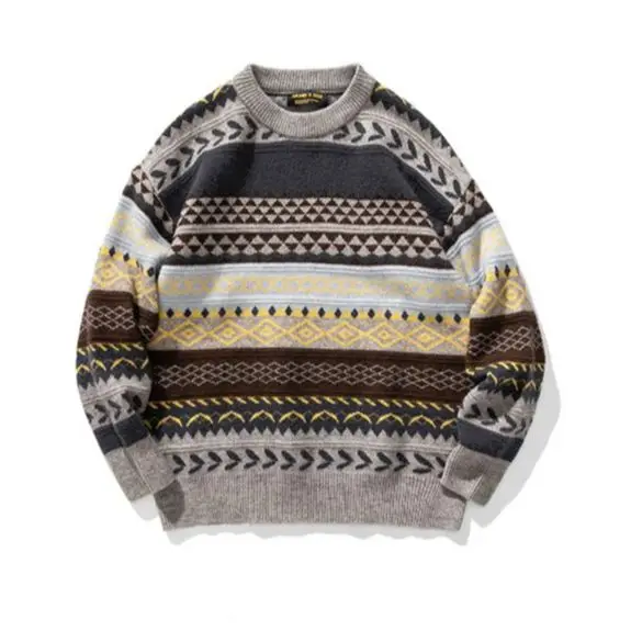 

Мужской трикотажный свитер в полоску