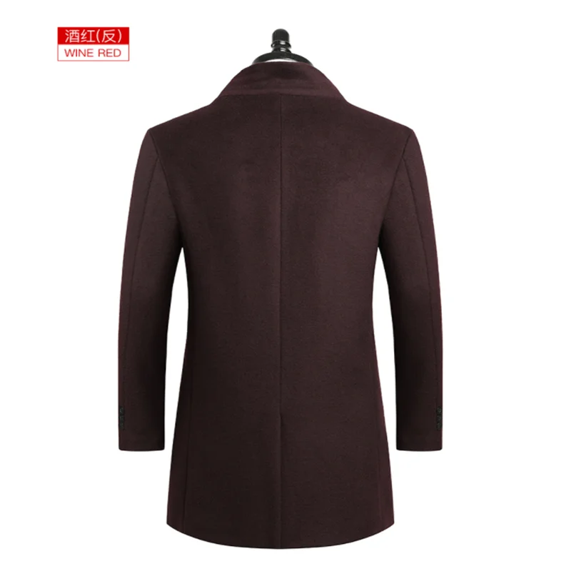 

Middle-aged men's business casual formal wear long windbreaker jacket, wool coat jacket, high-quality men's V-neck windbreaker